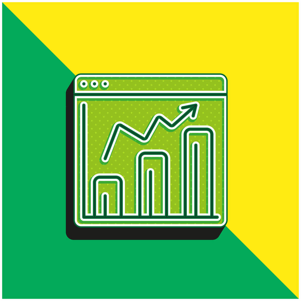 Analytik Grünes und gelbes modernes 3D-Vektor-Symbol-Logo - Vektor, Bild