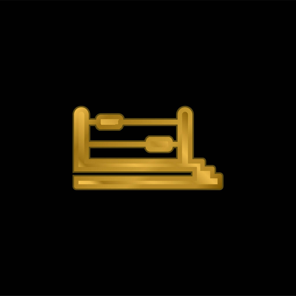 Pierścień bokserski złocona ikona metaliczna lub wektor logo - Wektor, obraz