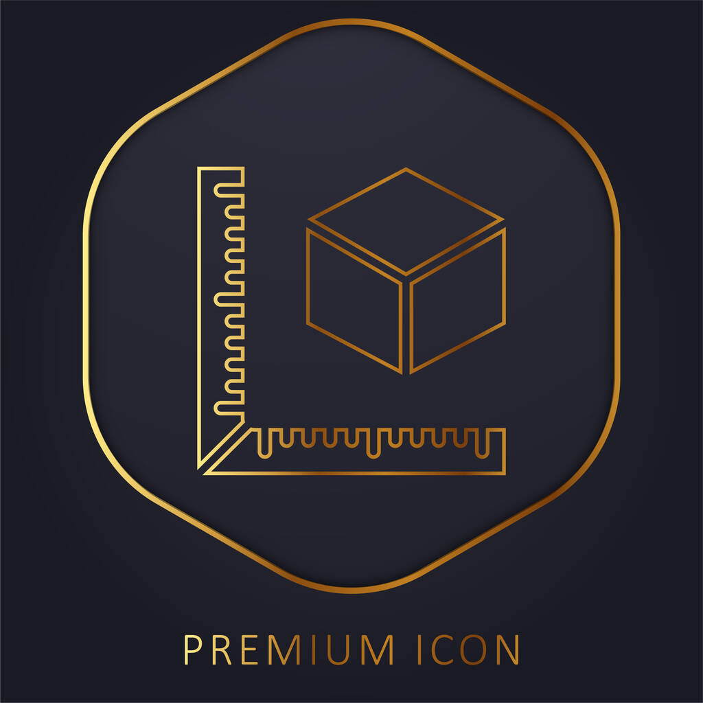 3d Printing Measure golden line premium logo or icon - Vector, Image