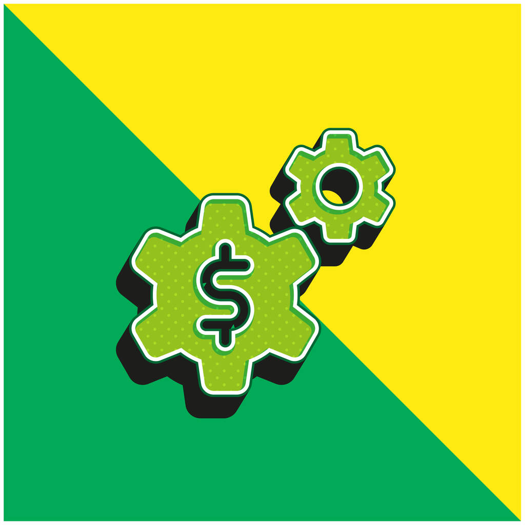 Uygulama Yeşil ve sarı modern 3d vektör simgesi logosu - Vektör, Görsel