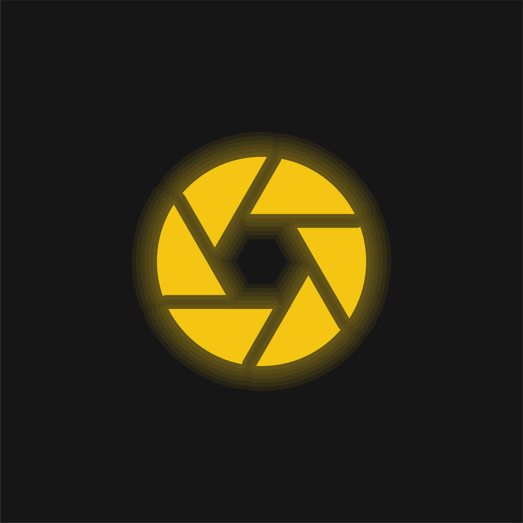 Aukko keltainen hehkuva neon kuvake - Vektori, kuva