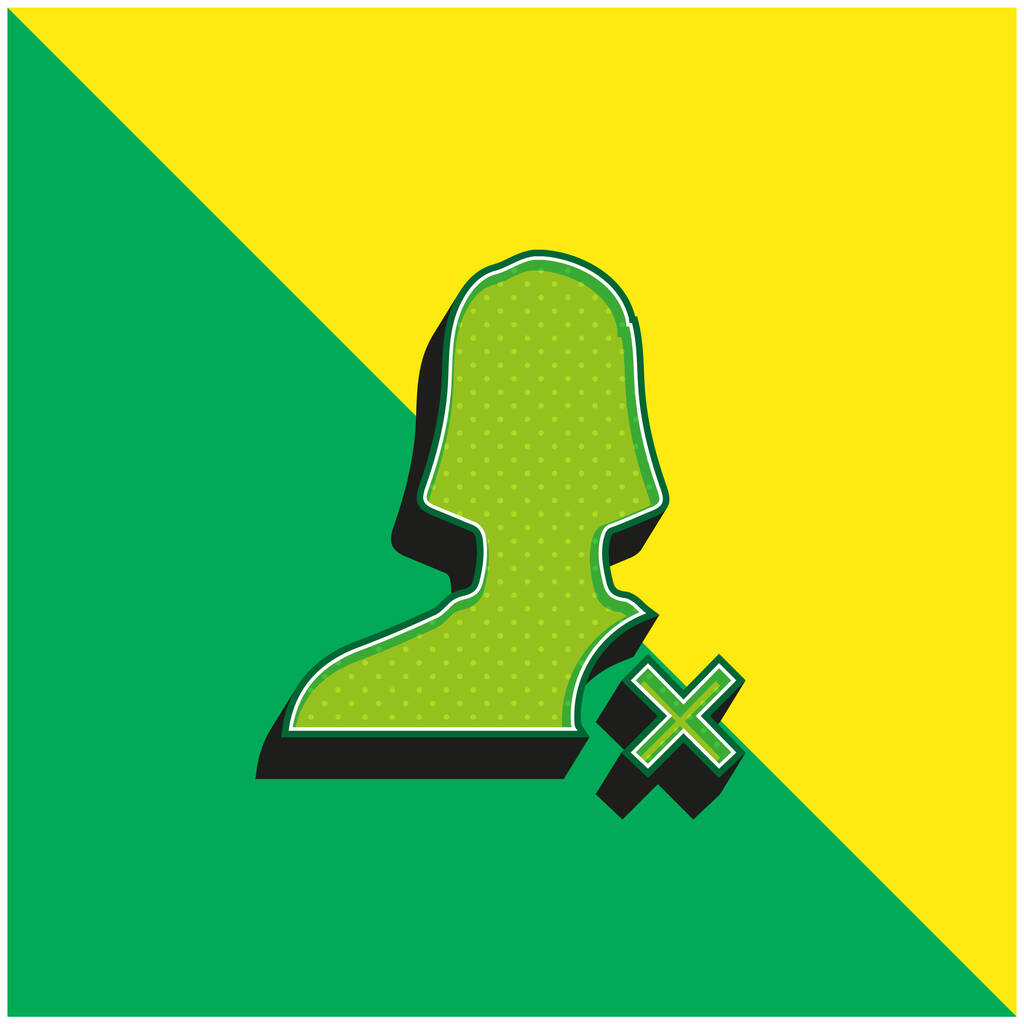 Block User Green and yellow modern 3d vector icon logo - Vector, Image