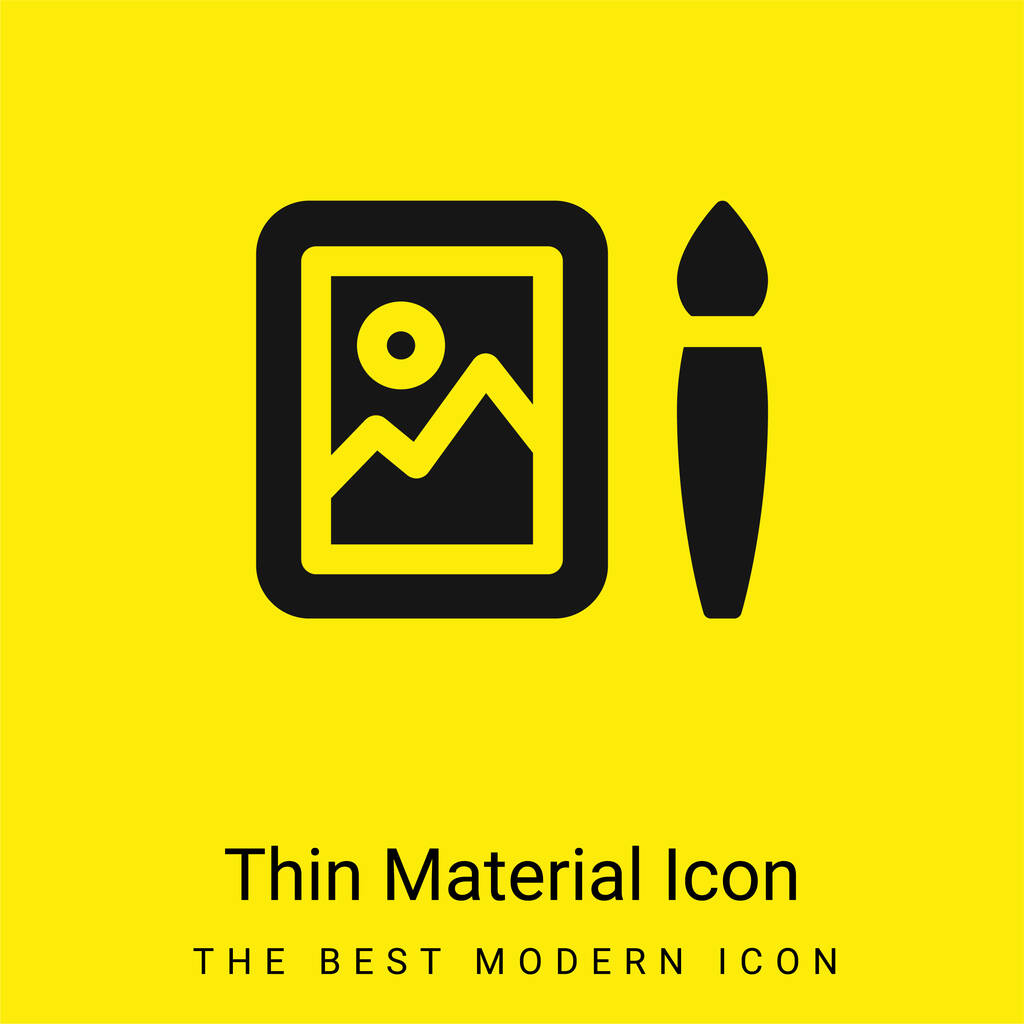 Art minimal bright yellow material icon - Vector, Image
