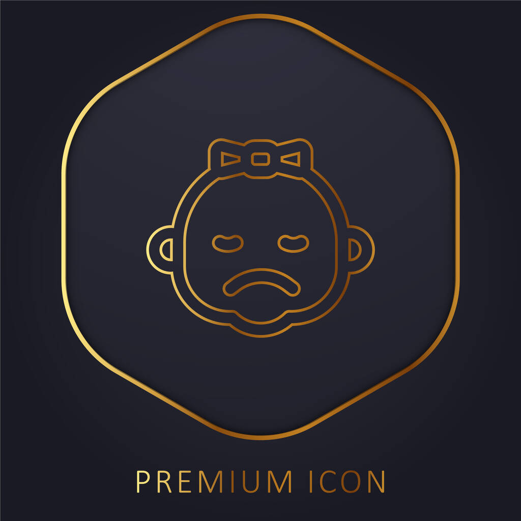 Baby golden line premium logo or icon - Vector, Image