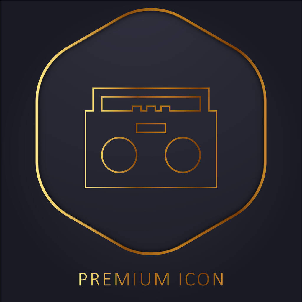 Boombox Złota linia logo premium lub ikona - Wektor, obraz