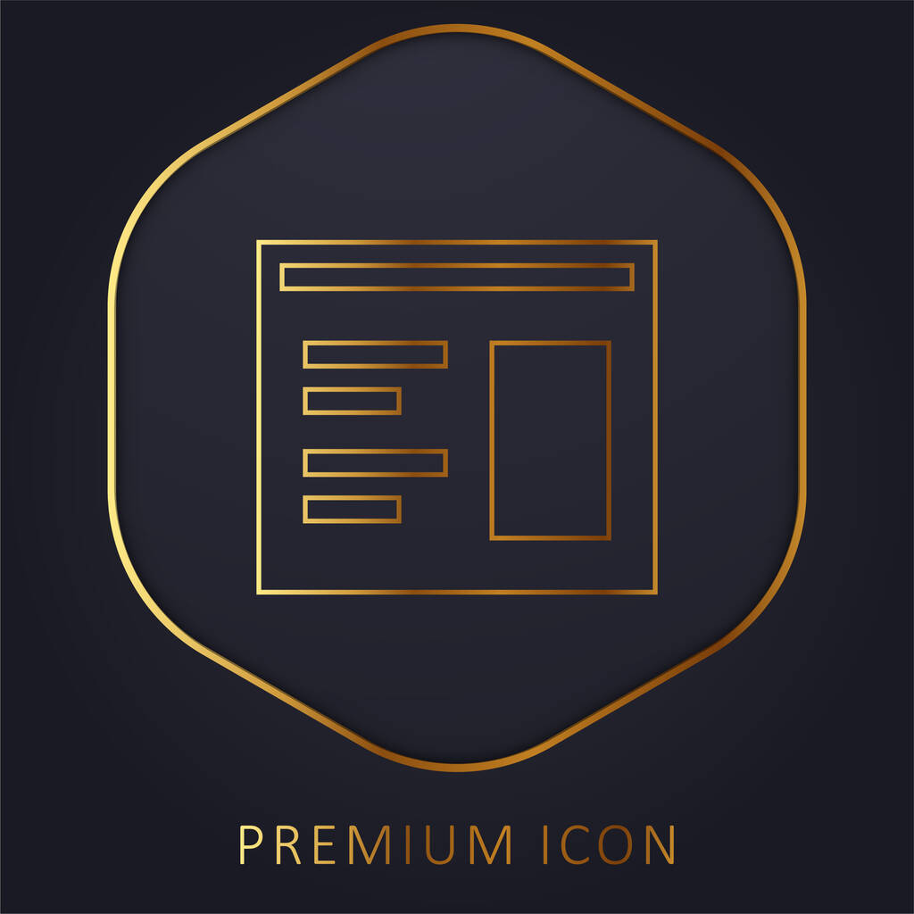 Blog ligne d'or logo premium ou icône - Vecteur, image