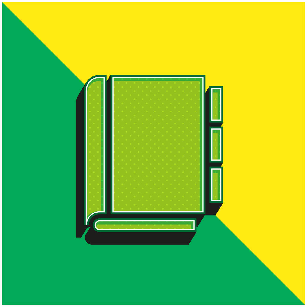 Terminbuch Grünes und gelbes modernes 3D-Vektorsymbol-Logo - Vektor, Bild