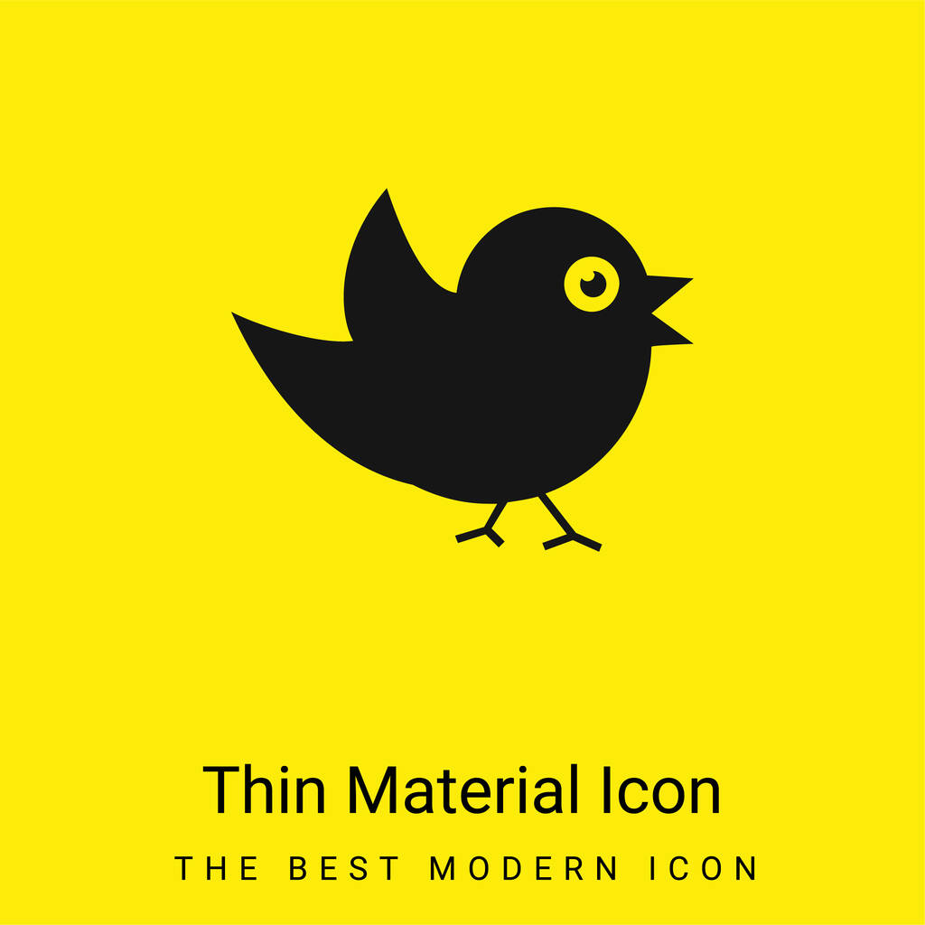 Bird Of Black Feathers minimal bright yellow material icon - Vector, Image