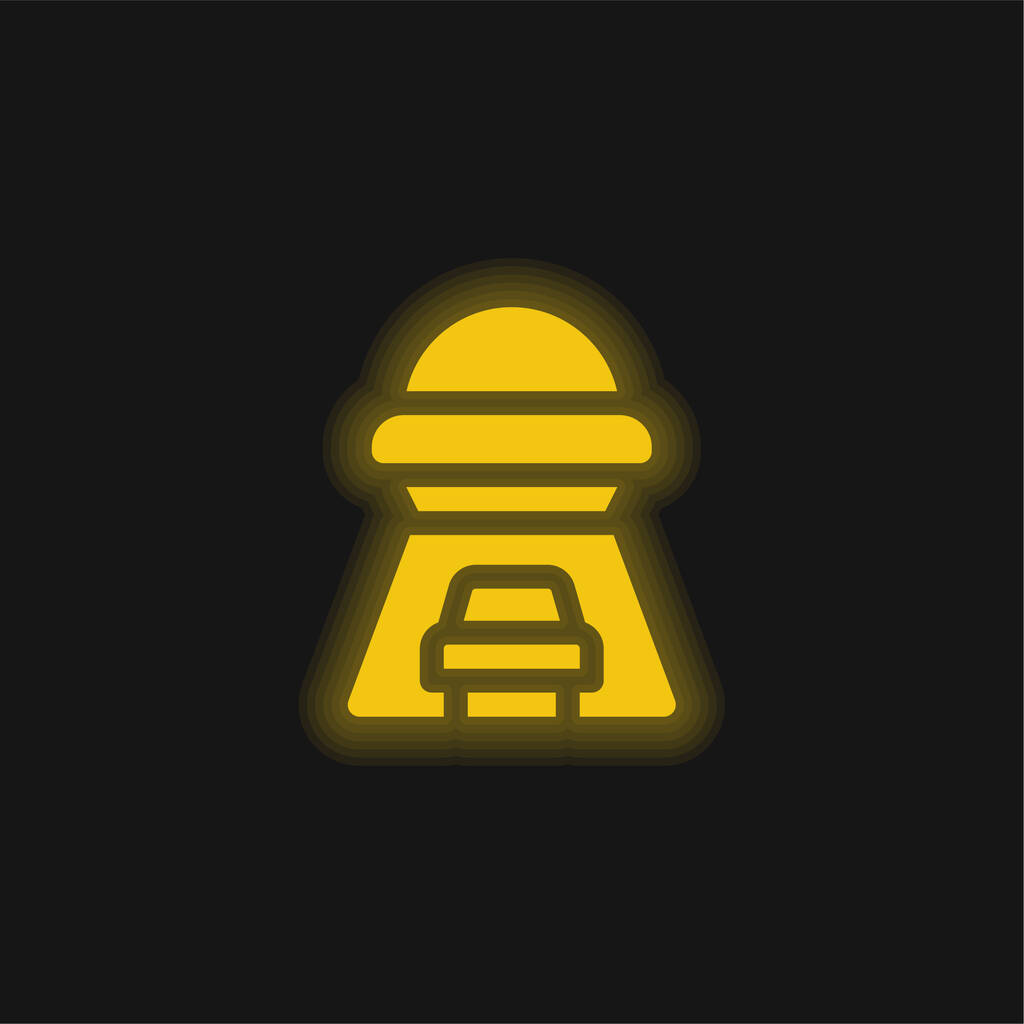 Похищение жёлтой сияющей неоновой иконы - Вектор,изображение