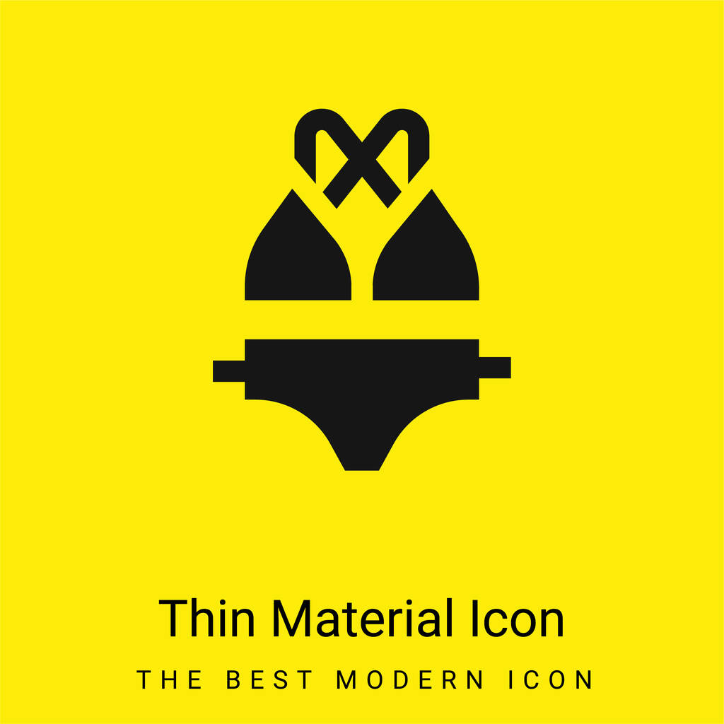 Bikini minimaal helder geel materiaal icoon - Vector, afbeelding