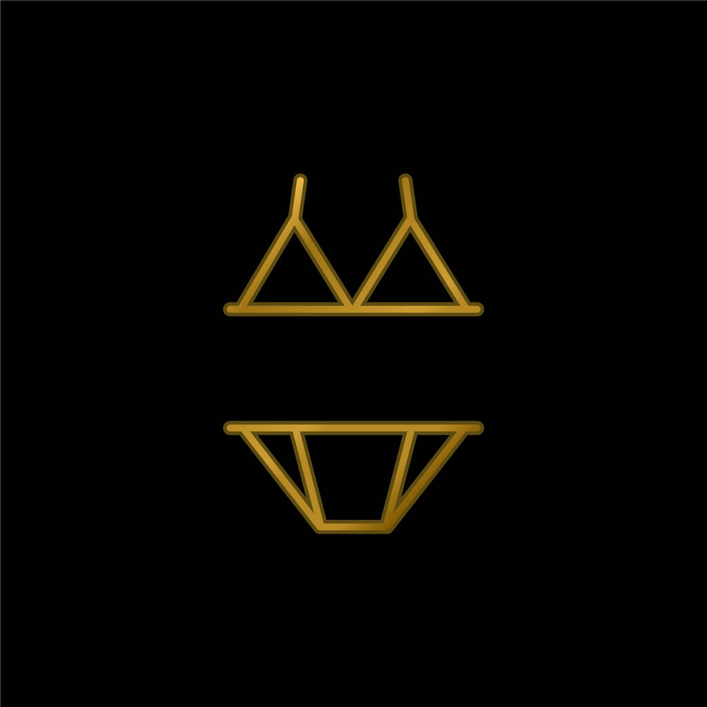 Бікіні Контур золотистої металевої ікони або вектор логотипу
 - Вектор, зображення