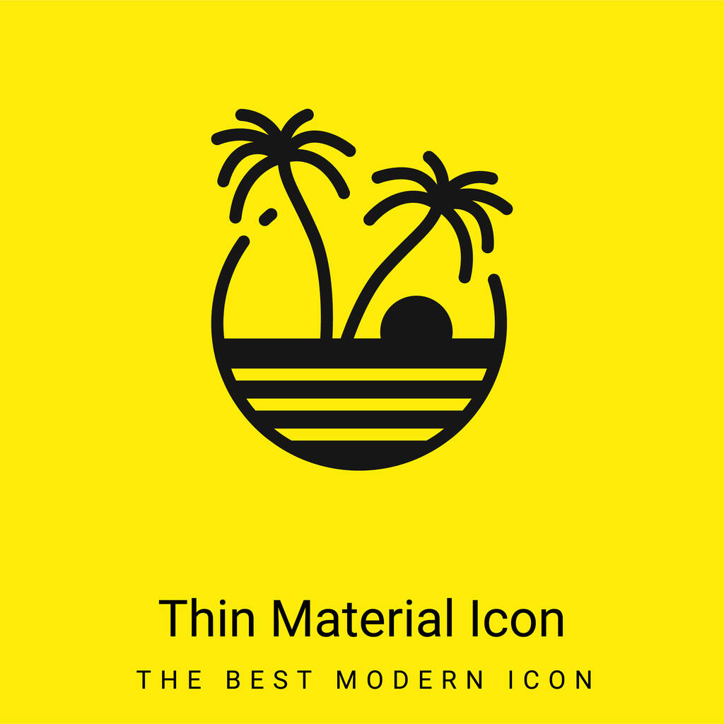 Beach minimaalinen kirkkaan keltainen materiaali kuvake - Vektori, kuva