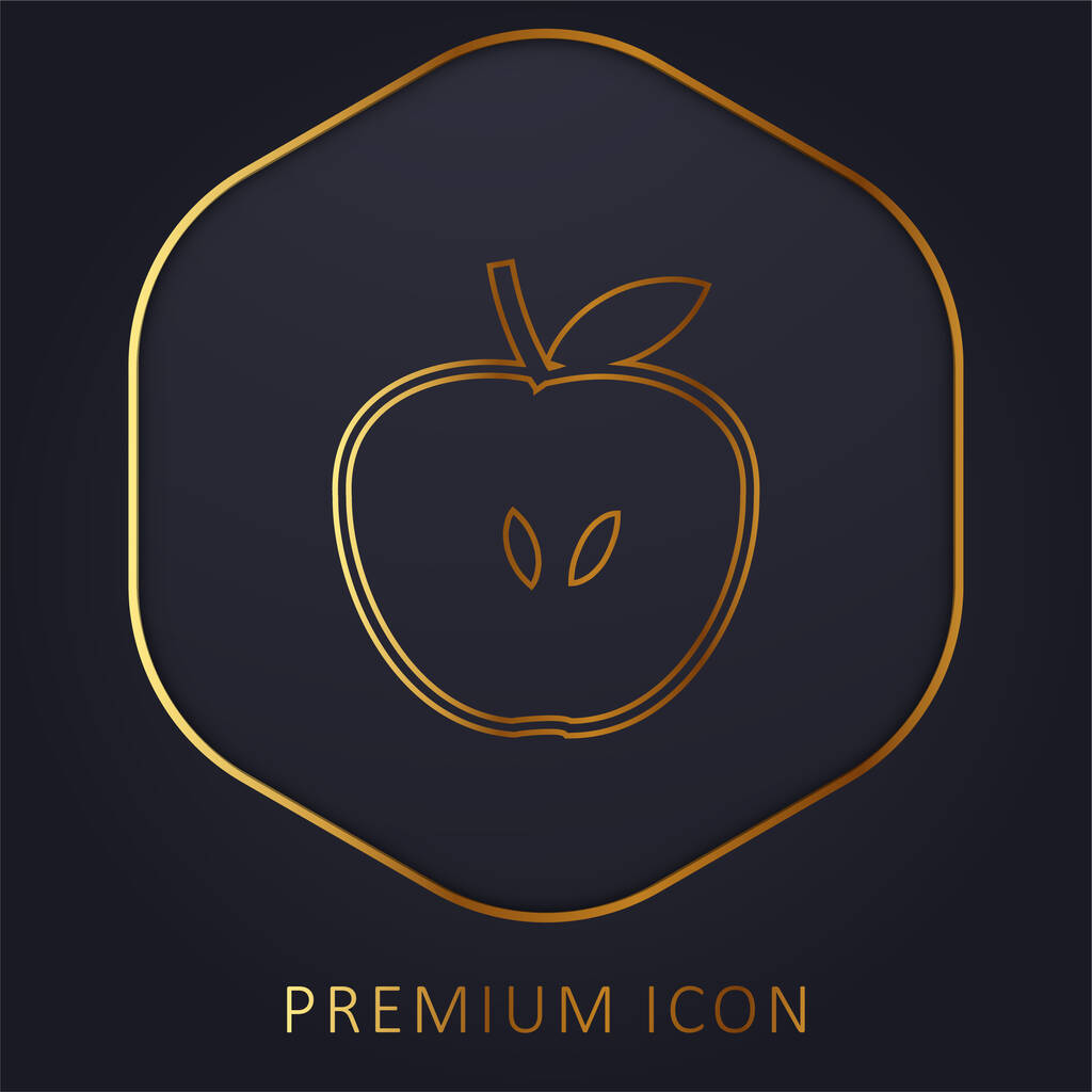 Логотип или иконка золотой линии Apple Silhouette - Вектор,изображение