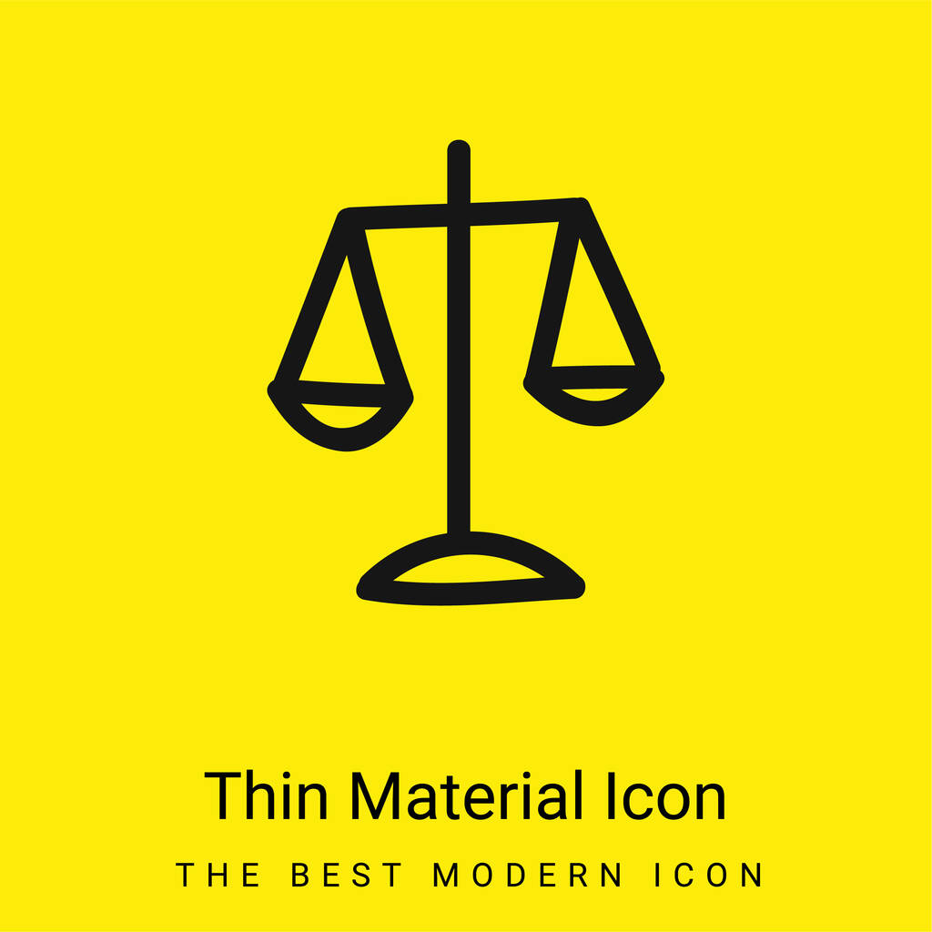 Wagi ręcznie rysowane Symbol minimalna jasnożółty materiał ikona - Wektor, obraz