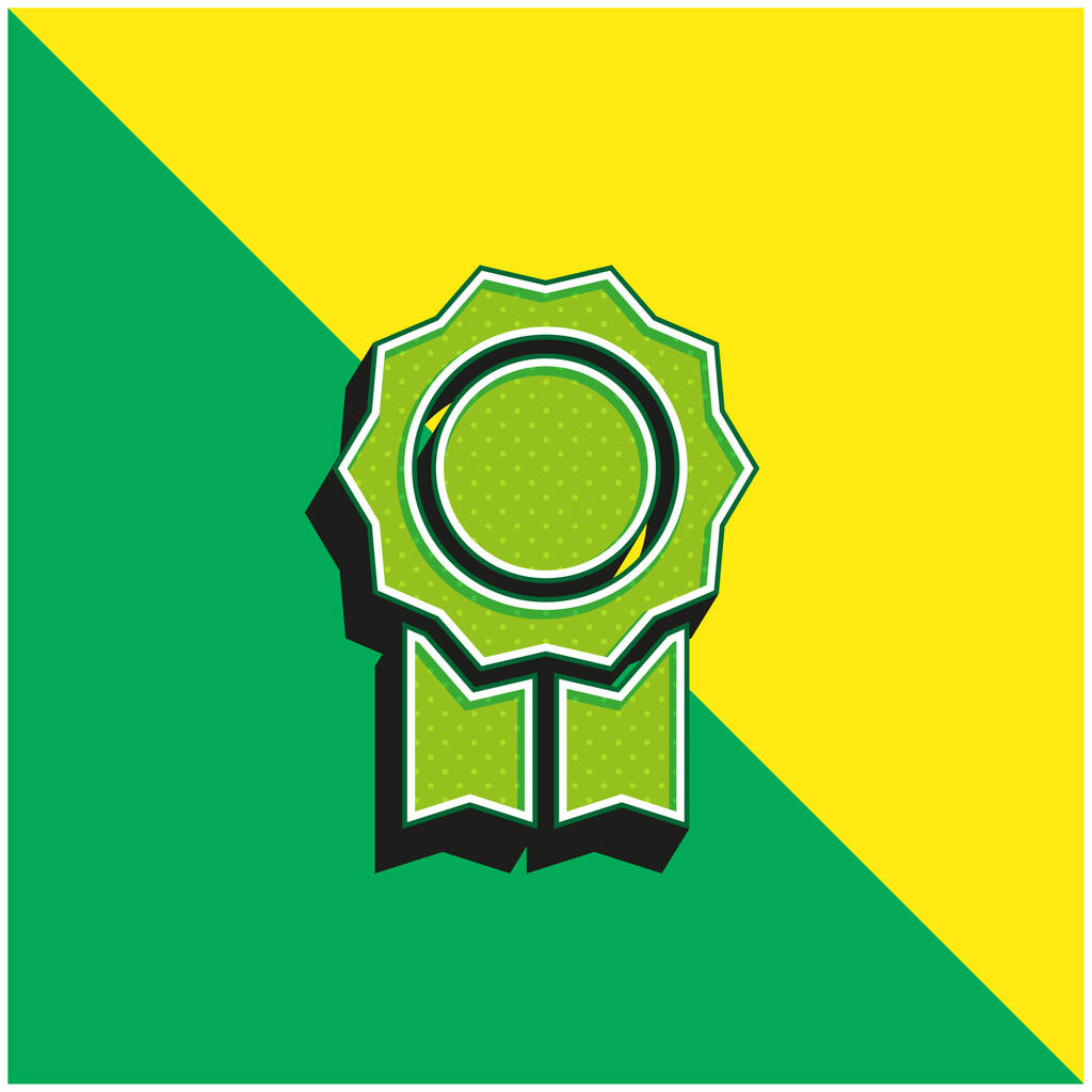 Odznak Zelená a žlutá moderní 3D vektorové logo ikony - Vektor, obrázek