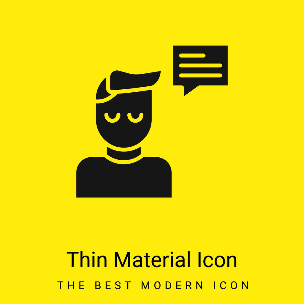 Conselheiro mínimo ícone de material amarelo brilhante - Vetor, Imagem