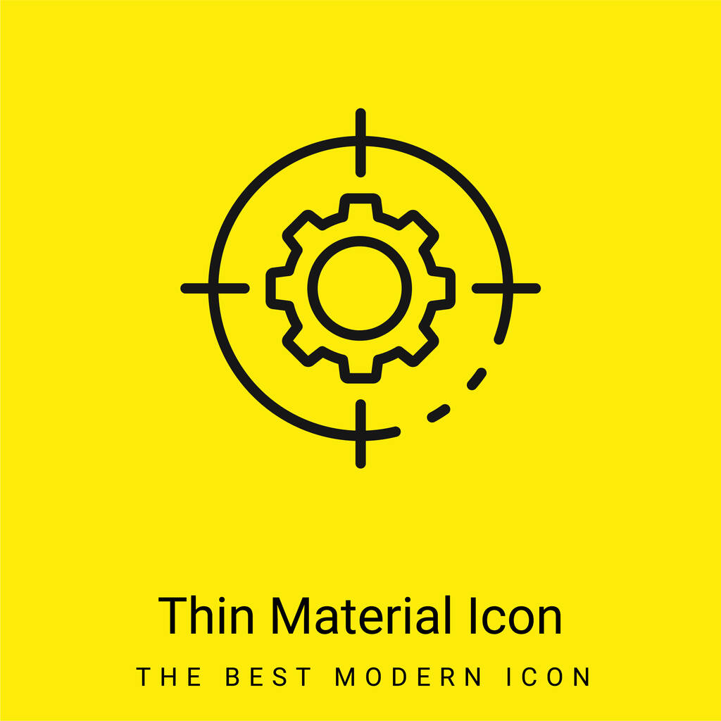 Цель минимальный ярко-желтый материал значок - Вектор,изображение