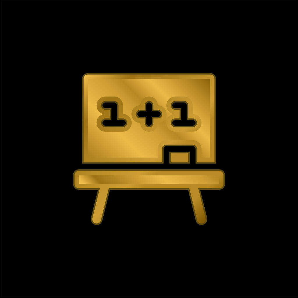 Tablero chapado en oro icono metálico o logo vector - Vector, Imagen