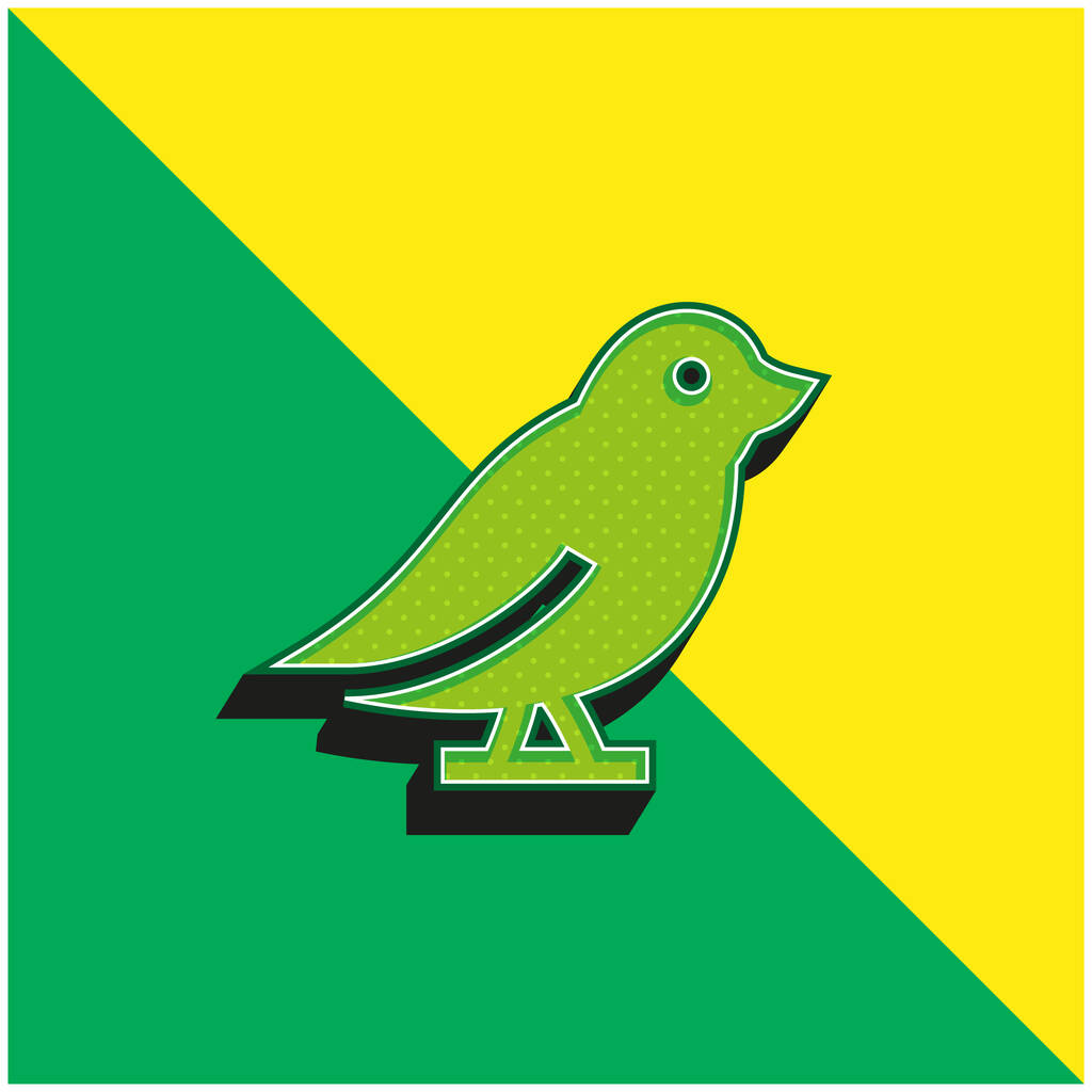 Oiseau Logo vectoriel 3D moderne vert et jaune - Vecteur, image