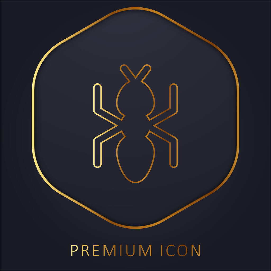 Ant línea dorada logotipo premium o icono - Vector, Imagen