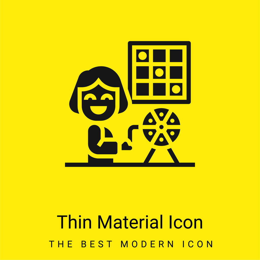 Bingo minimaal helder geel materiaal icoon - Vector, afbeelding