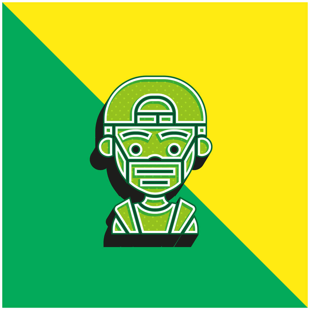Boy Green e amarelo moderno logotipo do ícone do vetor 3d - Vetor, Imagem