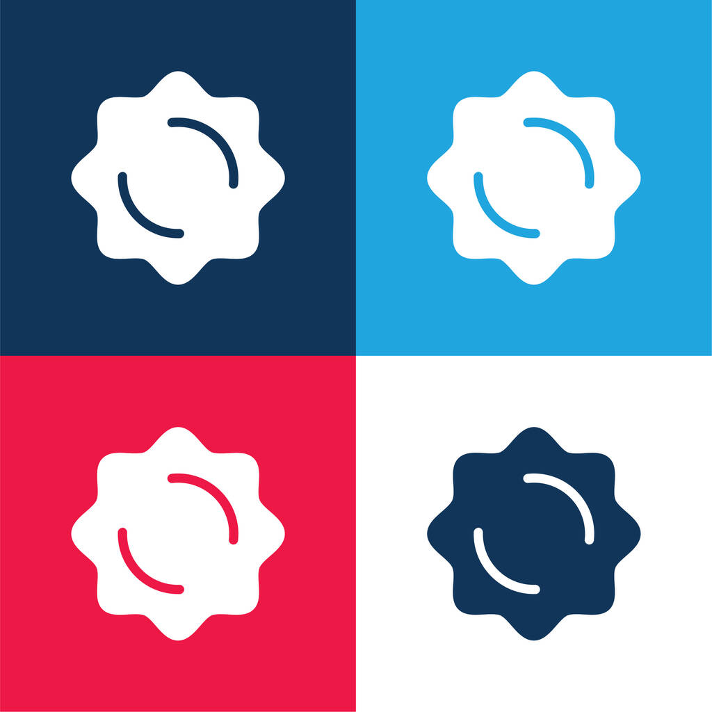 Награда синий и красный четыре цвета минимальный набор значков - Вектор,изображение
