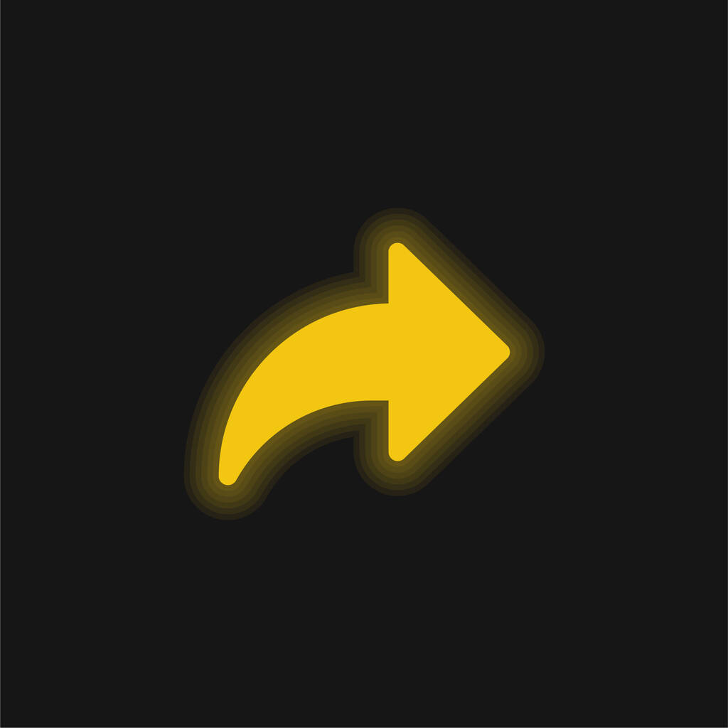 κίτρινο βέλος λαμπερό νέον εικονίδιο - Διάνυσμα, εικόνα