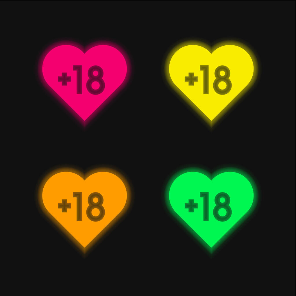Icona vettoriale fluorescente a quattro colori per adulti - Vettoriali, immagini