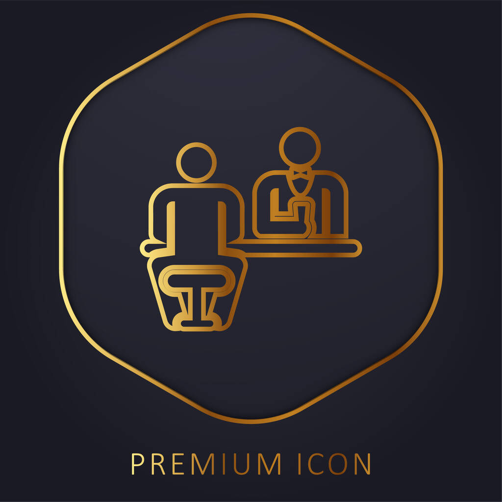 Çubuk altın çizgi premium logosu veya simgesi - Vektör, Görsel