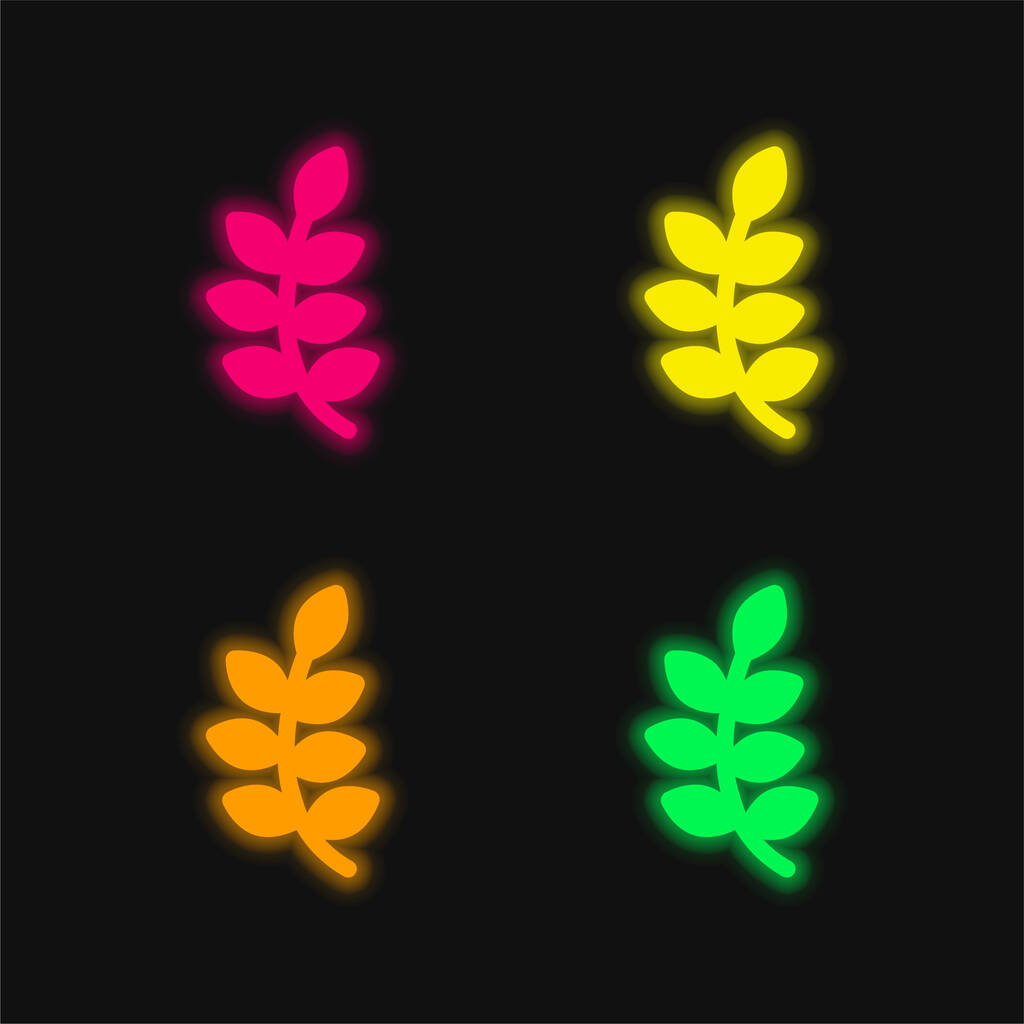 Oddział cztery kolory świecące neon wektor ikona - Wektor, obraz
