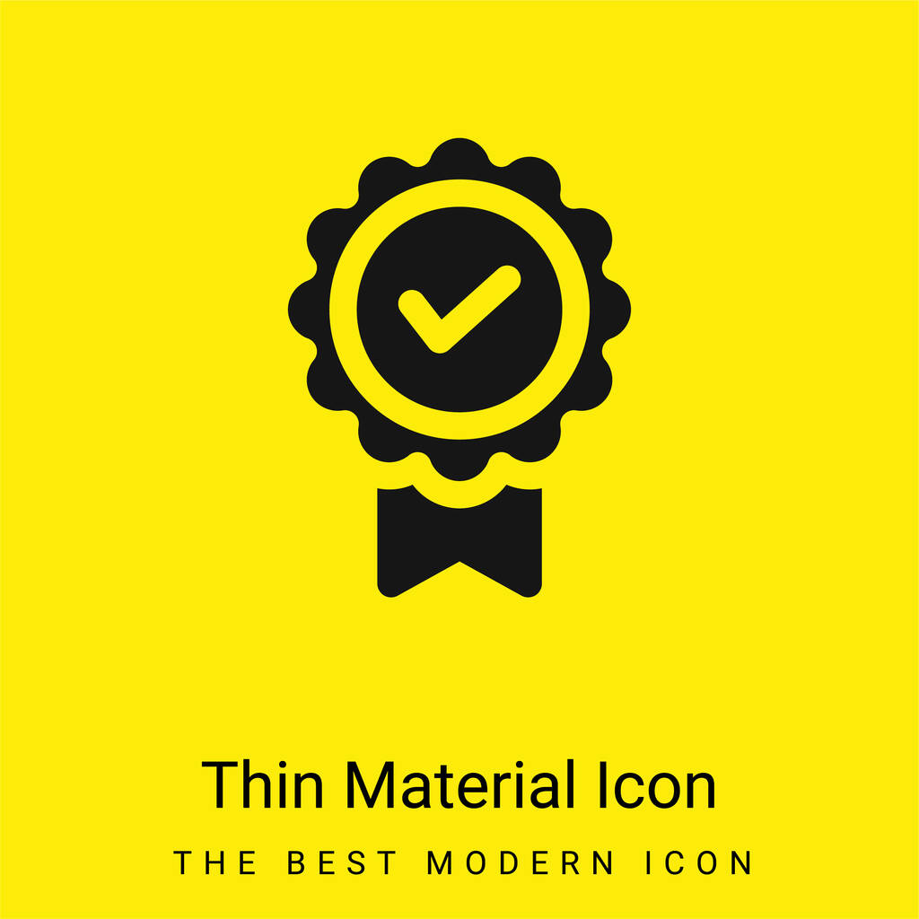 Badge minimal bright yellow material icon - Vector, Image