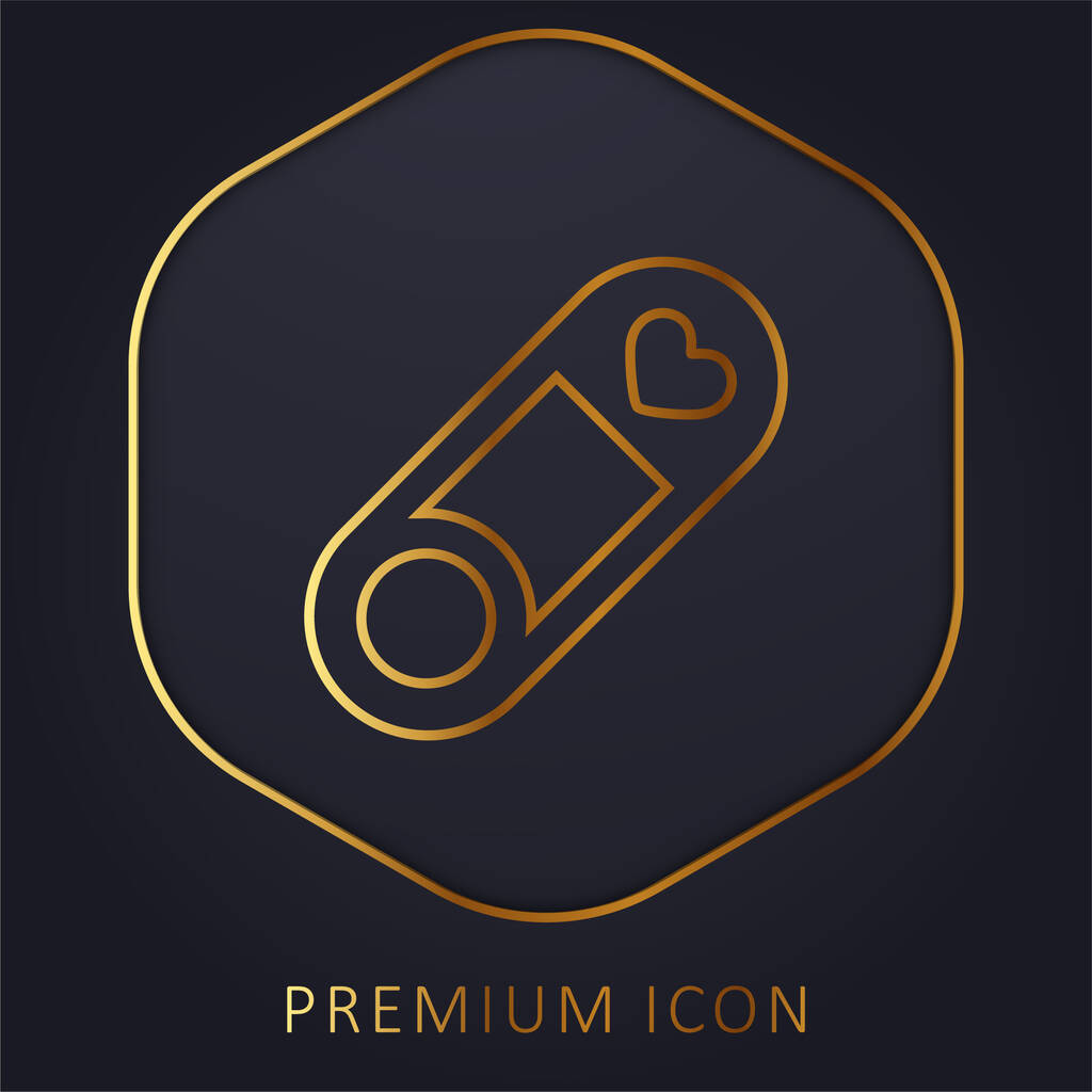 Barrette ligne d'or logo premium ou icône - Vecteur, image