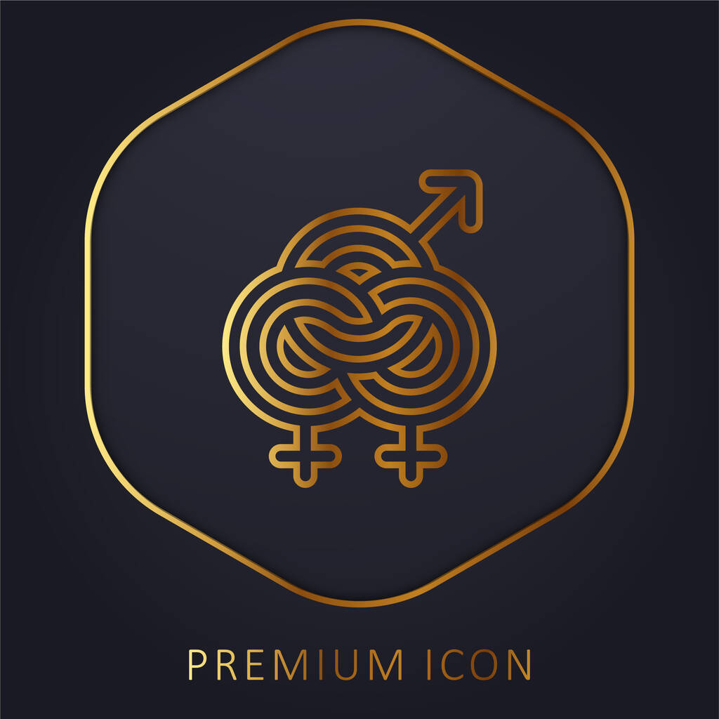 Ligne d'or bisexuelle logo premium ou icône - Vecteur, image