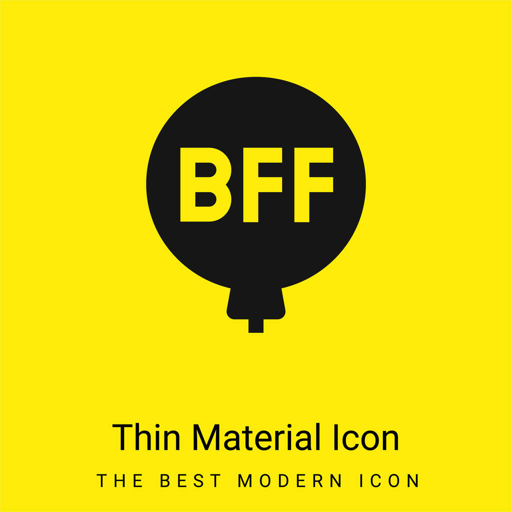 Balloon minimal bright yellow material icon - Vector, Image