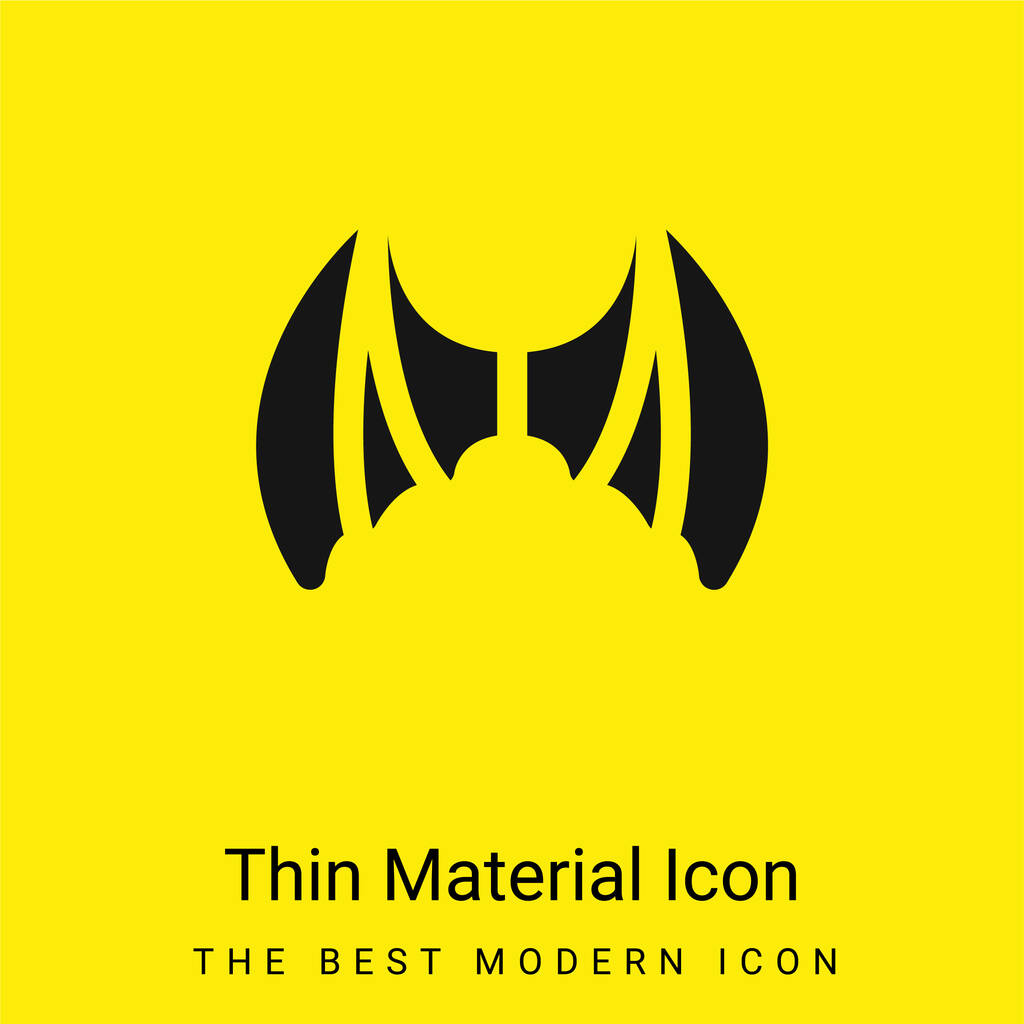 Bat Wings minimal bright yellow material icon - Vector, Image