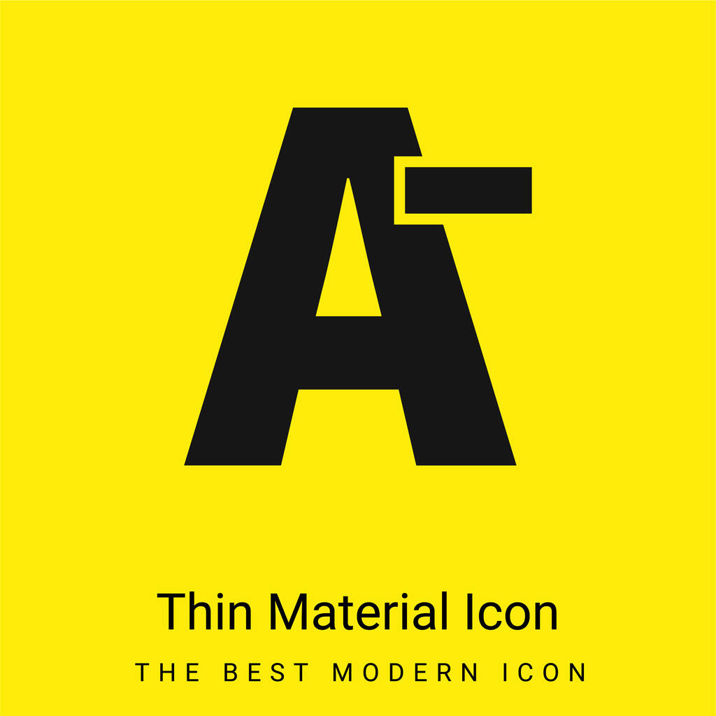Minus Test Symbol minimalna jasnożółta ikona materiału - Wektor, obraz