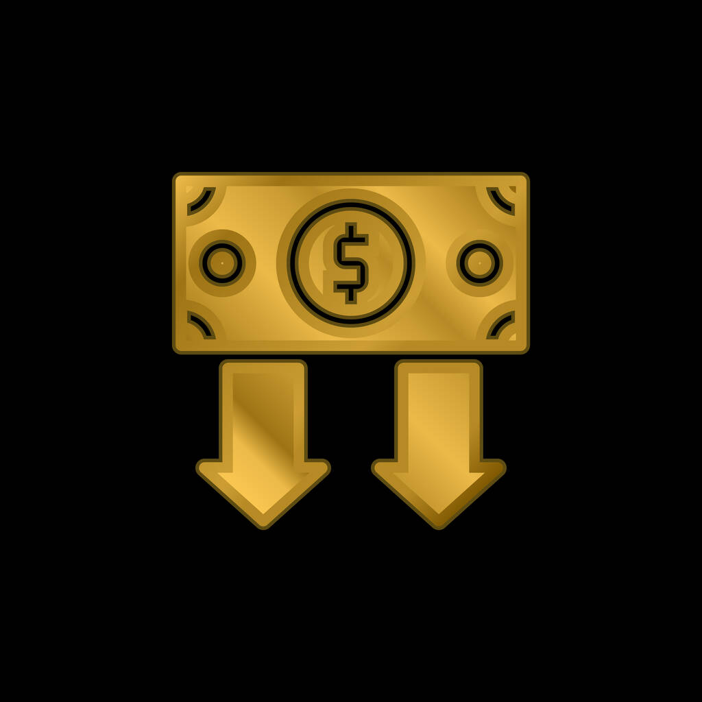 Kötvényaranyozott fémbevonatú ikon vagy logó vektor - Vektor, kép