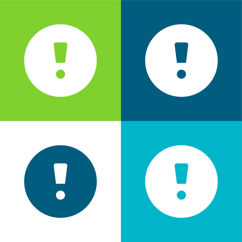 Figyelem Sign Lapos négy szín minimális ikon készlet - Vektor, kép