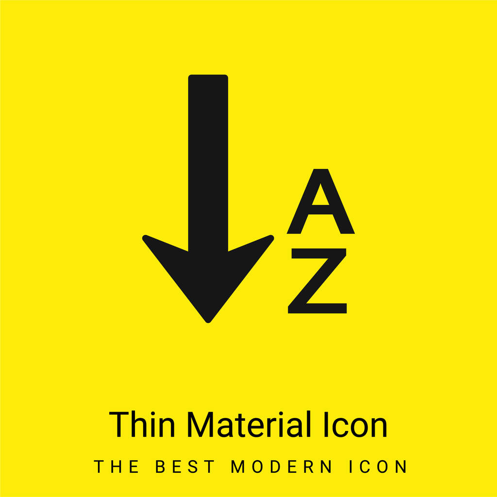 Aakkosellinen Order minimaalinen kirkkaan keltainen materiaali kuvake - Vektori, kuva