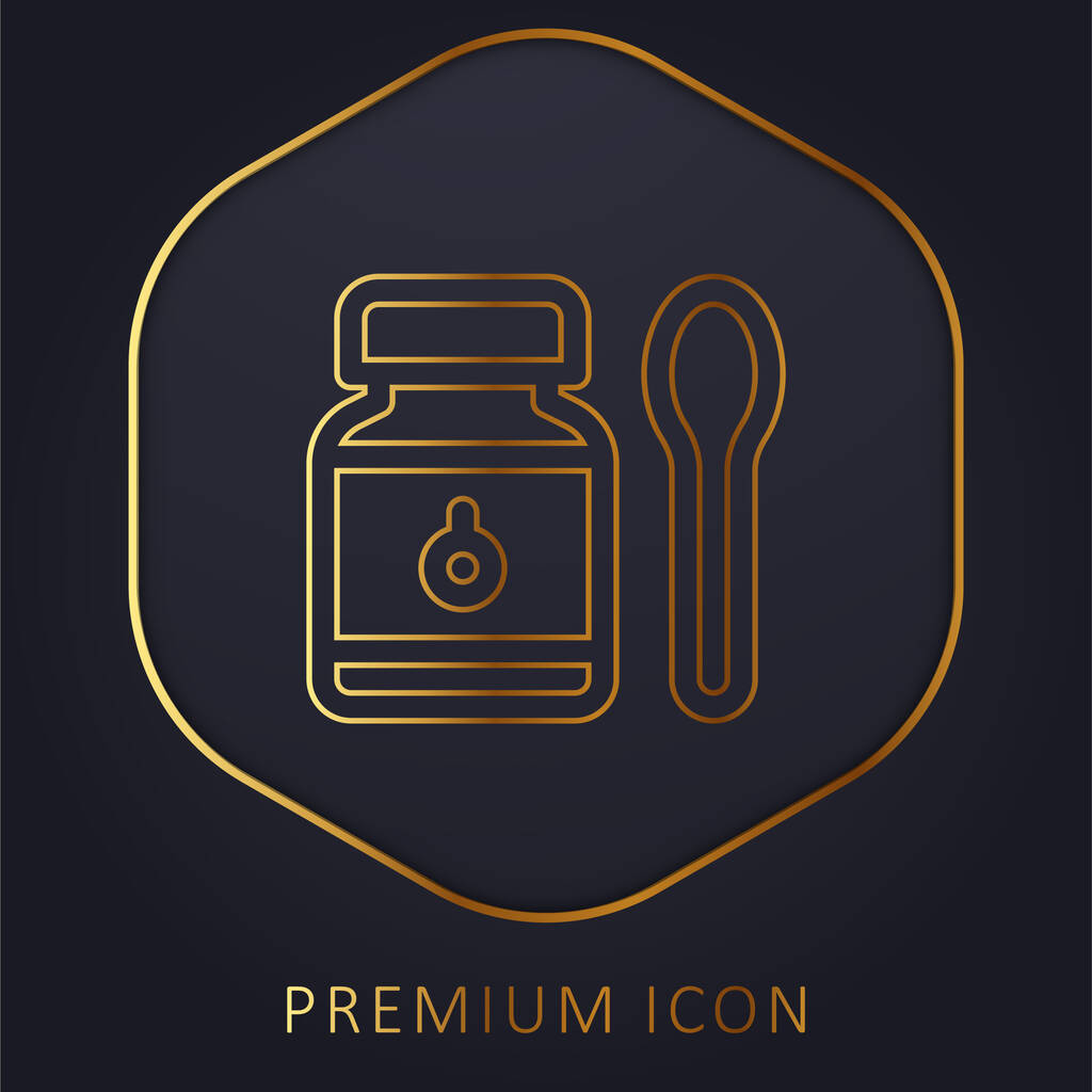 Comida para bebés línea de oro logotipo premium o icono - Vector, Imagen