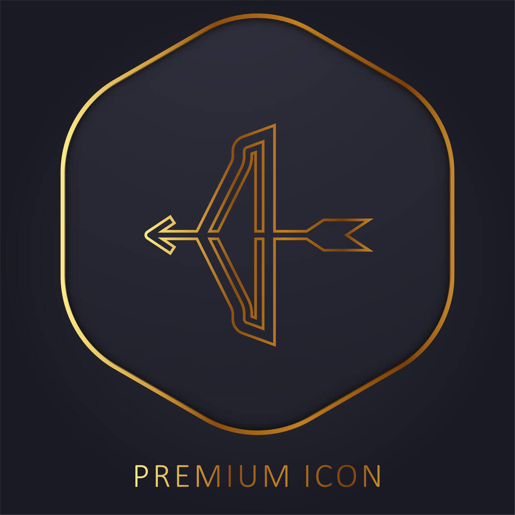 Archer golden line premium logo or icon - Vector, Image
