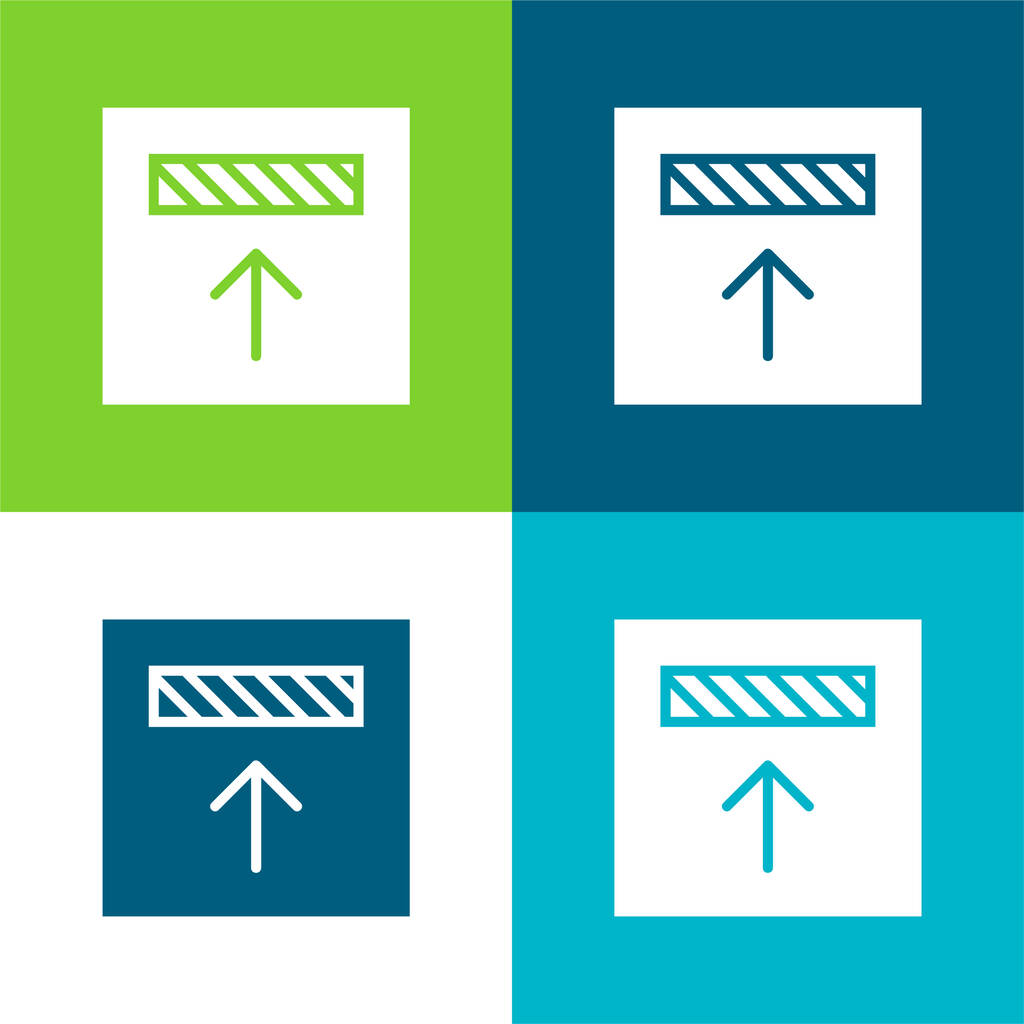 Alineación Conjunto de iconos mínimo de cuatro colores plano - Vector, Imagen