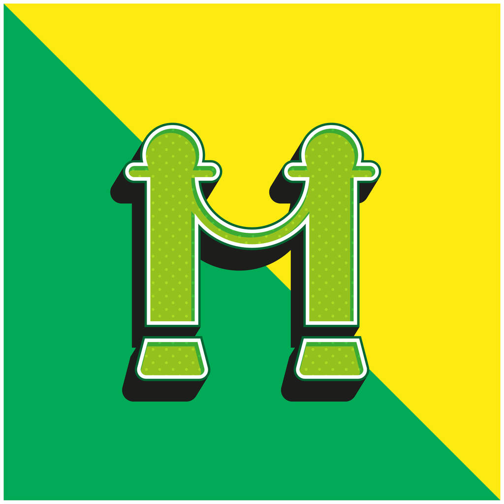 Barrier Groen en geel modern 3D vector icoon logo - Vector, afbeelding