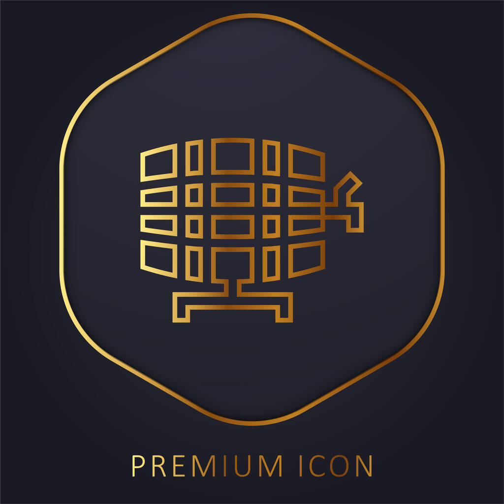 Beer Tap golden line premium logo or icon - Vector, Image