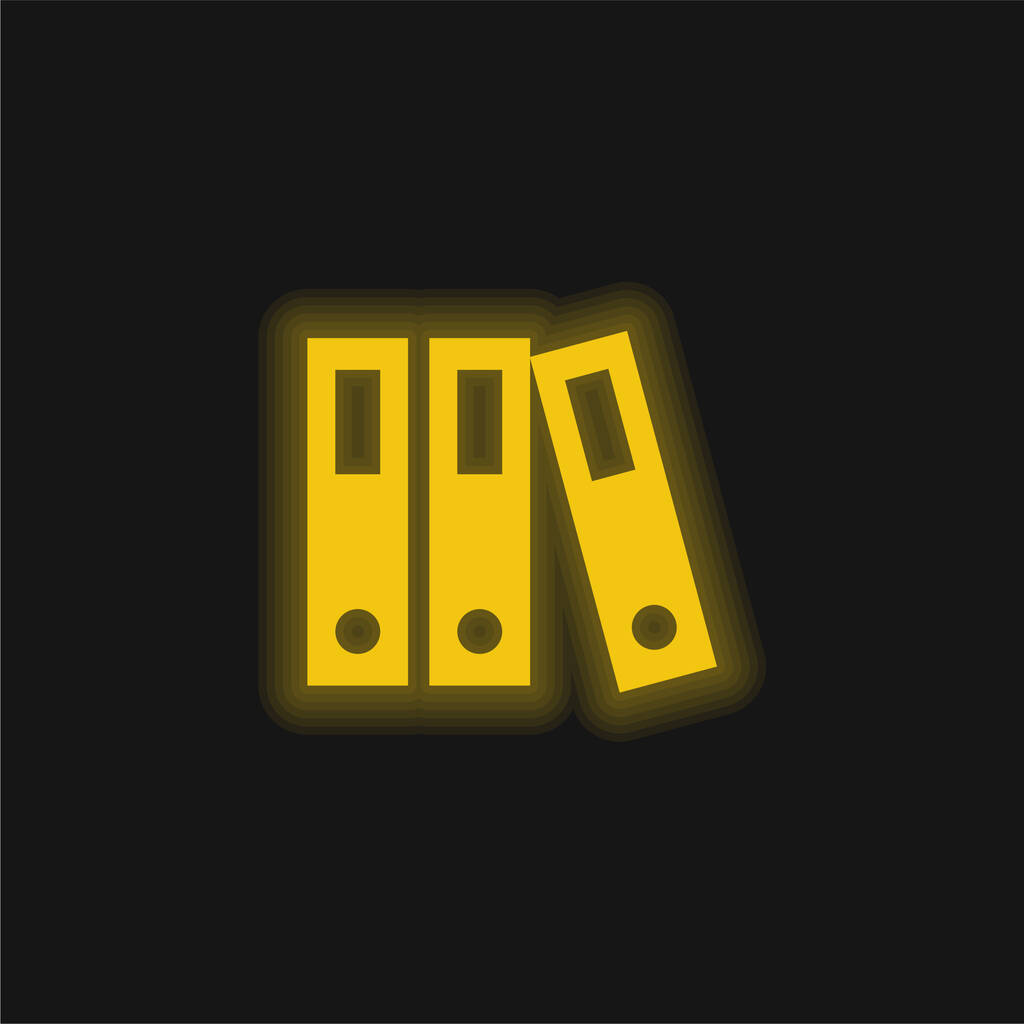 Archives yellow glowing neon icon - Vector, Image