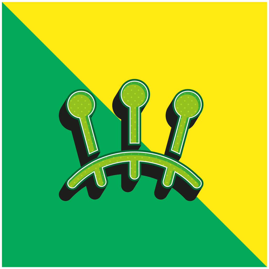 Akupunktur Yeşil ve sarı modern 3D vektör simgesi logosu - Vektör, Görsel