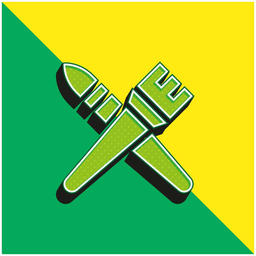 Art Groen en geel modern 3D vector icoon logo - Vector, afbeelding