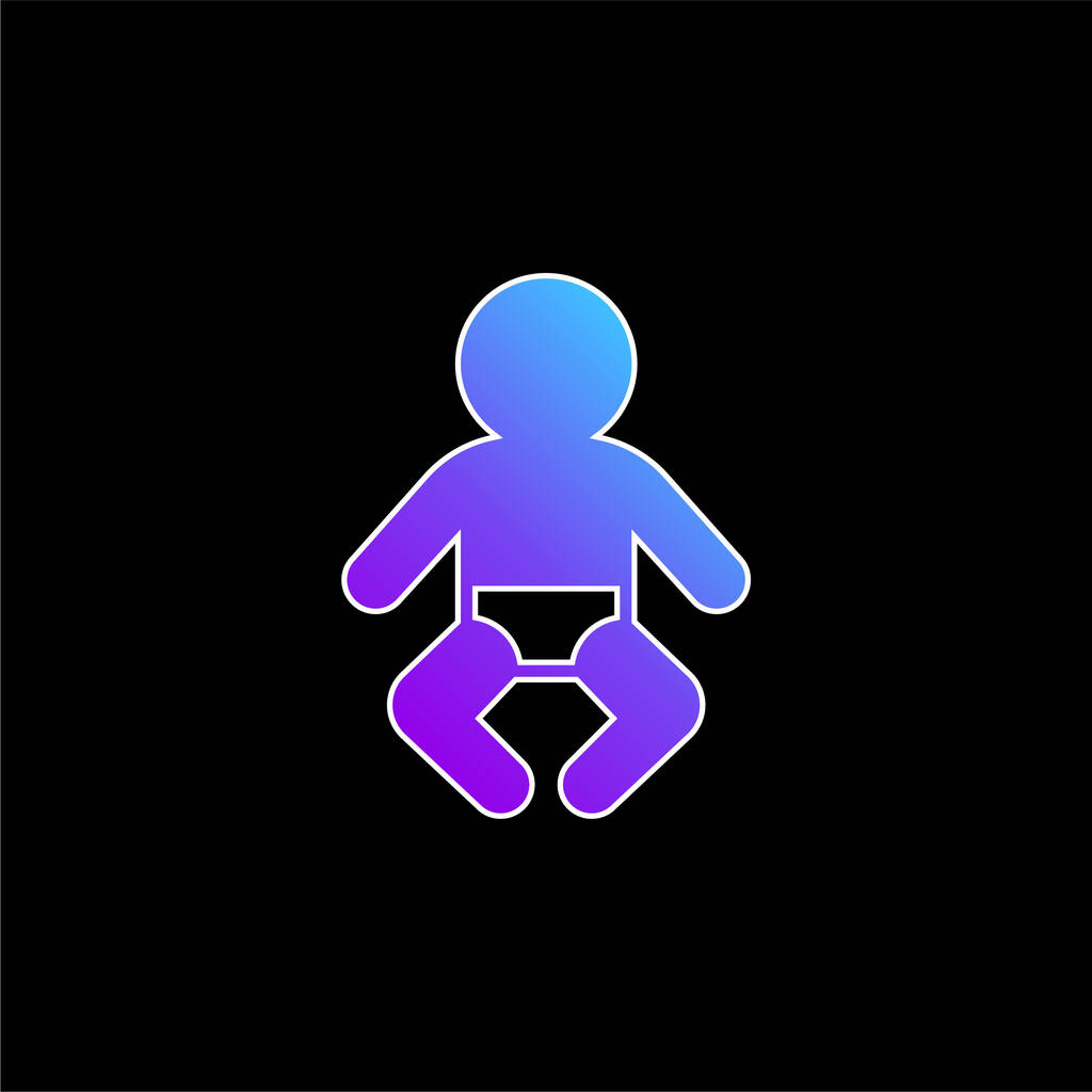 Bebé azul gradiente vector icono - Vector, imagen