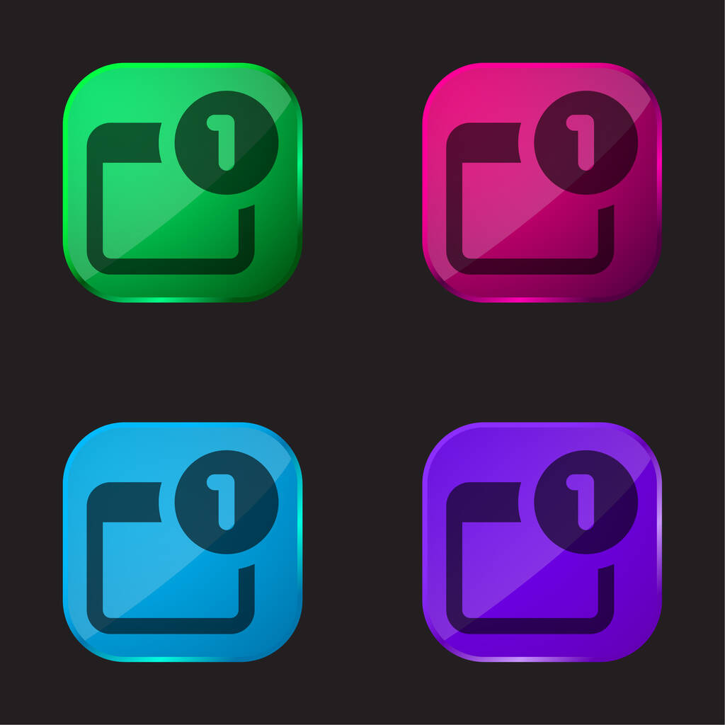 Попереджати чотири кольори піктограми скляної кнопки
 - Вектор, зображення